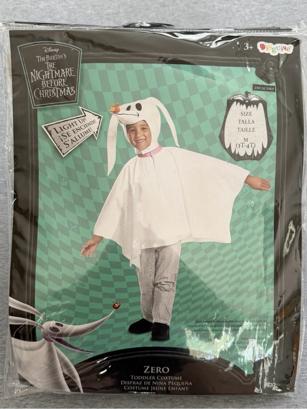 Disney Zero Ghost Pup Toddler Costume - White with Orange LED Nose